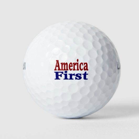 America First mit rot-blauen Text Golf Balls Golfball (Vorderseite)