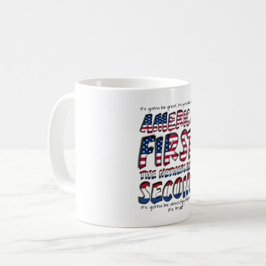 America First Netherlands Second Typografy Kaffeetasse (Vorderseite Links)