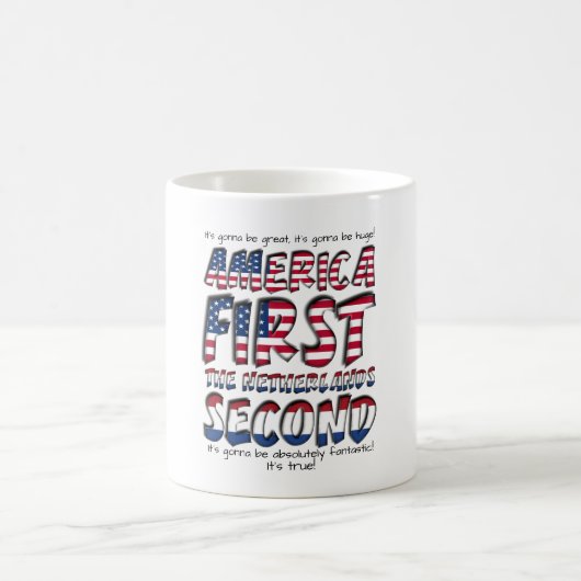 America First Netherlands Second Typografy Kaffeetasse (Mittel)