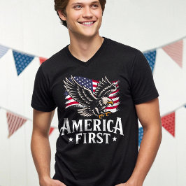 America First Patriotic Bald Adler 4. Juli T-Shirt