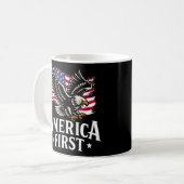 America First Patriotic Bald eagle July 4th Kaffeetasse (Vorderseite Links)