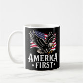 America First Patriotic Bald eagle July 4th Kaffeetasse (Links)