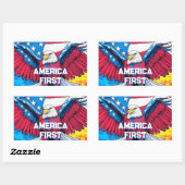 America First Patriotic Eagle Rechteckiger Aufkleber (Blatt)