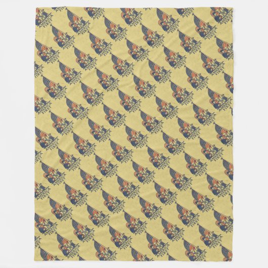 America First Patriotic USA Flag Vintag Fleecedecke (Vorderseite)