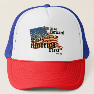 America First Patriotische Vintage-Flagge Truckerkappe