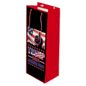 America First Trump 2024 Geschenktüte Für Weinflaschen (Vorderseite Schrägansicht)