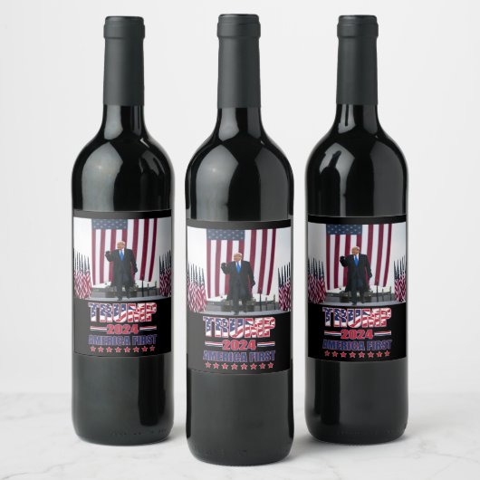 America First Trump 2024 Weinetikett (Flaschen)