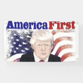 America First Trump US Flagge Banner (Horizontal)