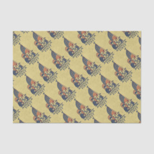 America First Typografy Vintag US Flag American Seidenpapier