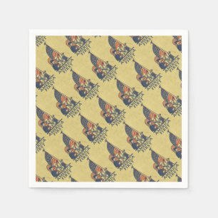 America First Typografy Vintag US Flag American Serviette