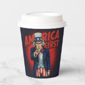 America First Uncle Sam Pappbecher (Vorderseite)