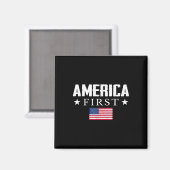 America First USA Flag Magnet (Vorderseite/Rückseite)