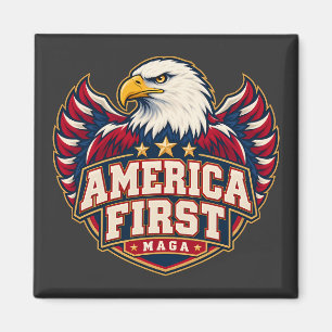 America First Varsity Eagle Quadrat Magnet