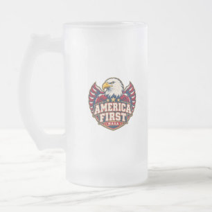 America First Varsity Eagle Zweiseitig Mattglas Bierglas