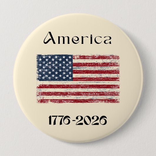 America Flag 1776 to 2026 USA 250th Anniversary  Button (Vorderseite)