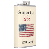 America Flag 1776 to 2026 USA 250th Anniversary Flachmann (Rechts)