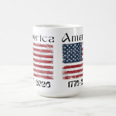 America Flag 1776 to 2026 USA 250th Anniversary  Kaffeetasse (Mittel)