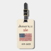America Flag 1776 to 2026 USA 250th Name QR code Gepäckanhänger (Vorderseite vertikal)