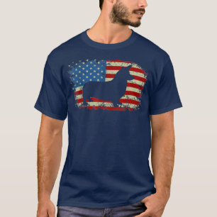 America Flag Best Corgi Vater Ever Fathed Day Dog  T-Shirt