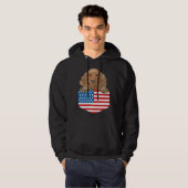 America Flag Cocker Spaniel Dog In Pocket Hoodie (Vorne ganz)