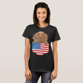 America Flag Cocker Spaniel Dog In Pocket T-Shirt (Vorne ganz)