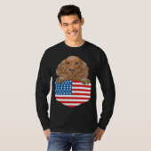 America Flag Cocker Spaniel Dog In Pocket T-Shirt (Vorne ganz)