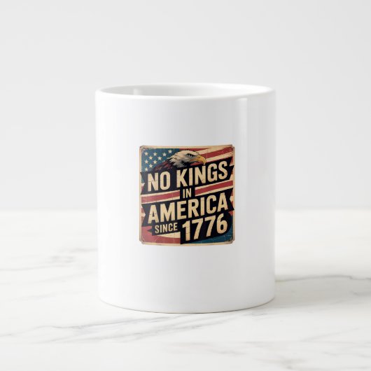 America Flag Decor No Kings In America Since 1776 Jumbo-Tasse (Vorderseite)