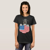 America Flag English Cocker Spaniel Dog In Pocket T-Shirt (Vorne ganz)