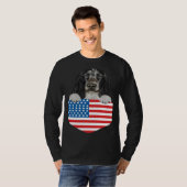 America Flag English Cocker Spaniel Dog In Pocket T-Shirt (Vorne ganz)