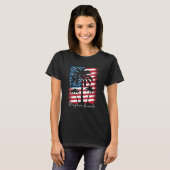 America Flag Flagler Beach Palm Tree Summer Vibe 4 T-Shirt (Vorne ganz)