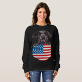 America Flag German Shorthaired Pointer Dog In Poc Sweatshirt (Vorne ganz)