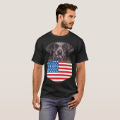 America Flag German Shorthaired Pointer Dog In Poc T-Shirt (Vorne ganz)