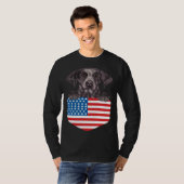 America Flag German Shorthaired Pointer Dog In Poc T-Shirt (Vorne ganz)