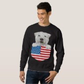 America Flag Soft Coated Wheaten Terrier Dog In Po Sweatshirt (Vorne ganz)