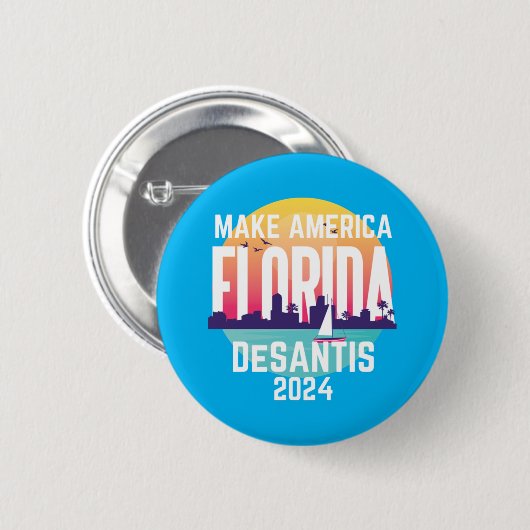 America Florida Ron Desantis 2024 Button (Vorne & Hinten)