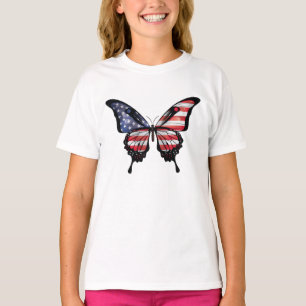 America Frack Butterfly Flag Sticker T-Shirt