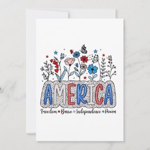 America Freedom Brave Unabhängigkeit Power 4. Juli Einladung