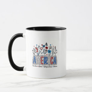 America Freedom Brave Unabhängigkeit Power 4. Juli Tasse