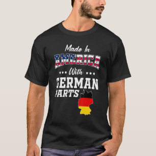 America German Parts Germany Map USA Flag Herkunft T-Shirt