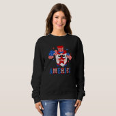 America Gnome American Flag 4th Of July Family Mat Sweatshirt (Vorne ganz)