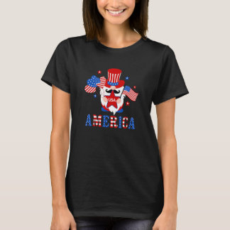 America Gnome American Flag 4th Of July Family Mat T-Shirt