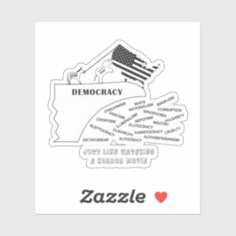 America Going Off The Cliff In Black Aufkleber