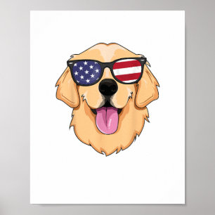 America Golden Retriever 4. Juli für Men Boys Poster