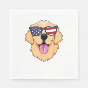 America Golden Retriever 4. Juli für Men Boys Serviette