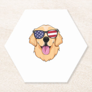 America Golden Retriever 4. Juli für Men Boys Untersetzer