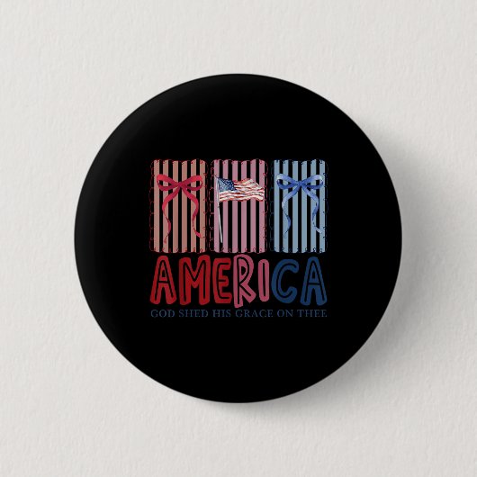 America Gott Goss Seine Gnade Auf Dich Tee 4. Juli Button (Vorderseite)
