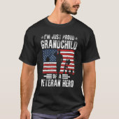 America Grandchild American Flag Thanks Patriotic T-Shirt (Vorderseite)