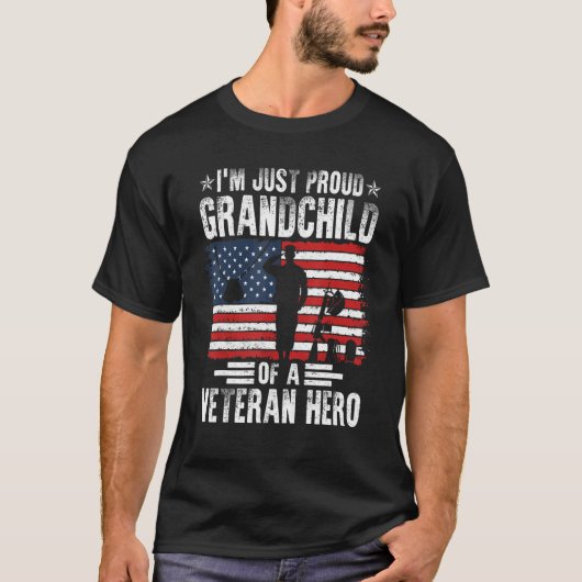 America Grandchild American Flag Thanks Patriotic T-Shirt (Vorderseite)