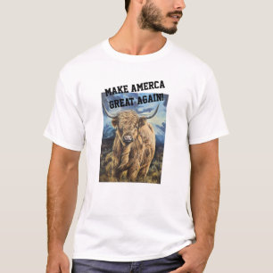 America Great Highland Bull T-Shirt