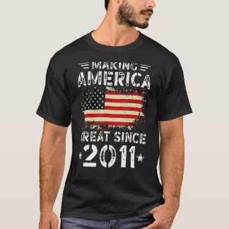 America Great Since 2011 USA Flag Retro Bir T-Shirt
